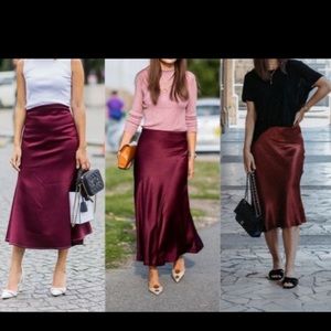 Banana Republic copper red slip skirt